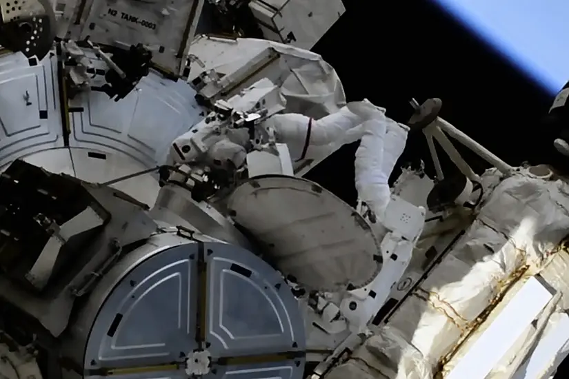 Spacewalking Astronauts Tackle Solar Panel Work