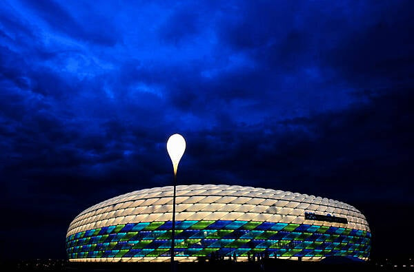 Bayern Munich light Allianz Arena in rainbow flag on Christopher Street Day  - Bavarian Football Works