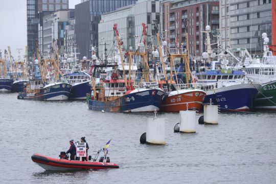 Flotilla Of Fishermen Stage Protest In Dublin Over Cuts To Irish Fishing Quotas