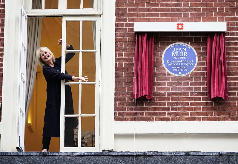 Joanna Lumley Unveils Plaque To Fashion Designer Jean Muir