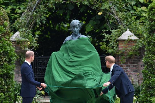 Princes William And Harry Put On United Front At Unveiling Of Diana Statue
