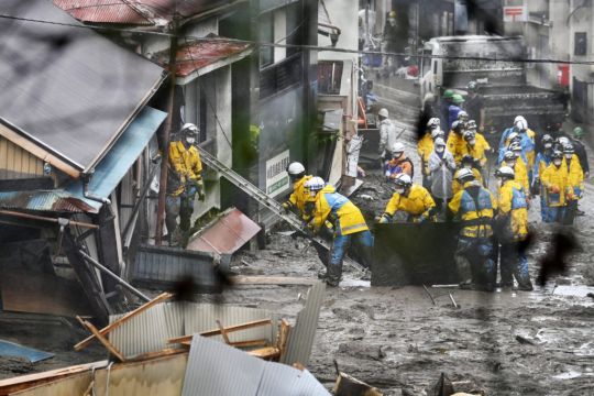 Japan Mounts Huge Rescue Effort After Mudslide Leaves Two Dead And 20 Missing