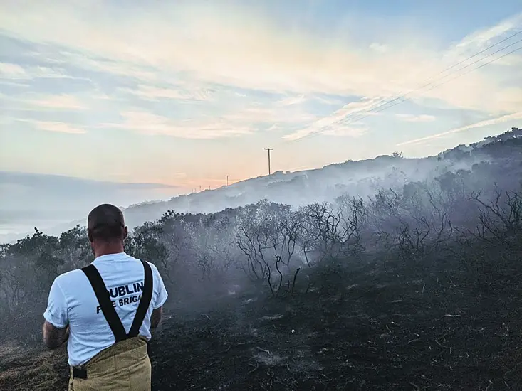 Dublin Fire Brigade Tackling Wildfire In Howth