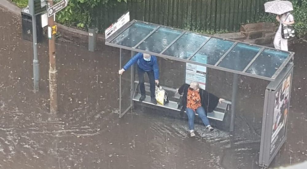 Trains Halted And Rain Seeps Into New Shopping Centre Amid Edinburgh Flooding