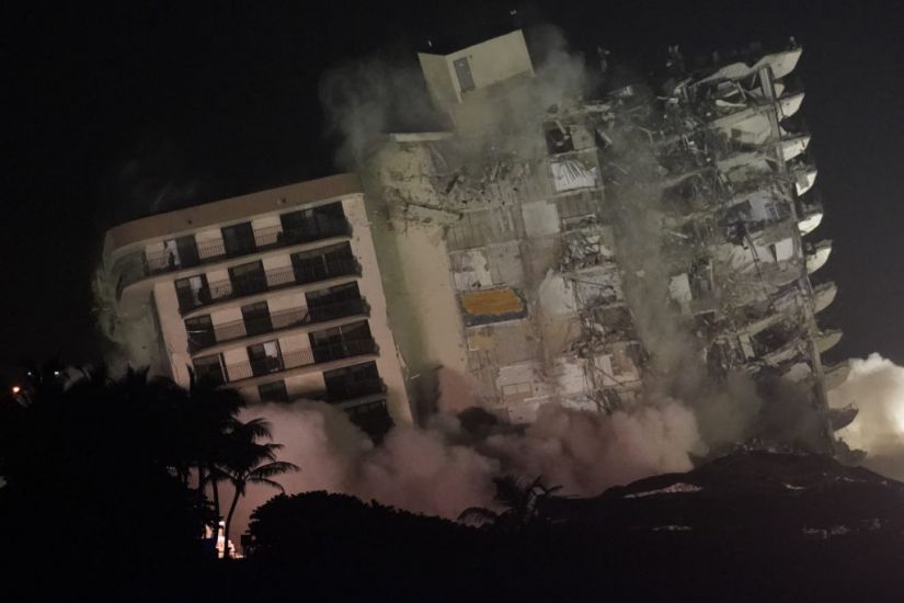Florida Building Demolished With Explosives Following Earlier Partial Collapse