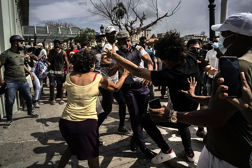 Police Patrol Havana In Large Numbers After Rare Protests