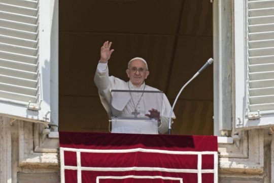 Pope Francis Appears At Vatican Window Two Weeks After Surgery