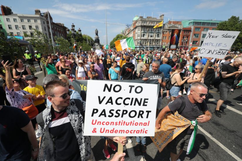 Anti-Vaccine Protests Take Place In Dublin And Belfast