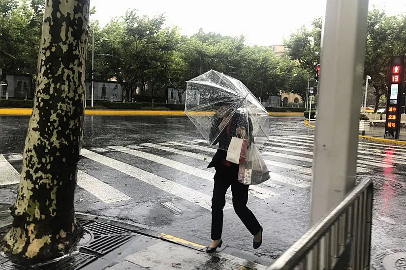 Typhoon Leaves Roads Waterlogged In Shanghai