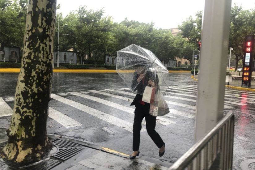 Typhoon Leaves Roads Waterlogged In Shanghai