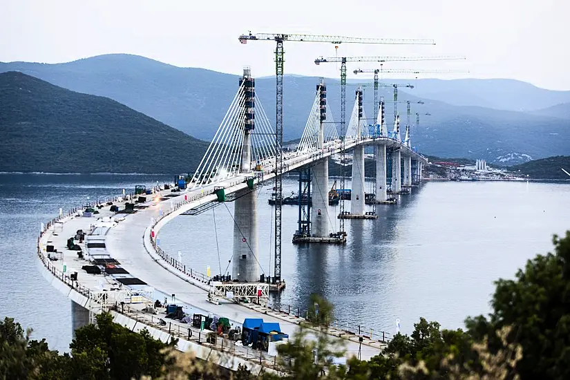 Major Adriatic Sea Bridge Connects Coastline In Croatia