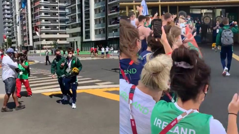 Ireland’s Gold Medal Rowers Return To Heroes’ Welcome At Olympic Village