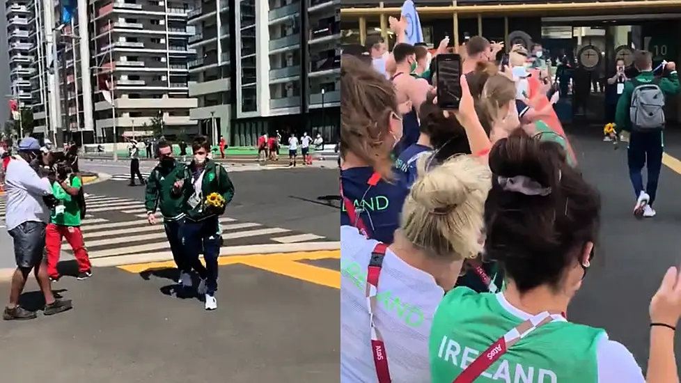 Ireland’s Gold Medal Rowers Return To Heroes’ Welcome At Olympic Village