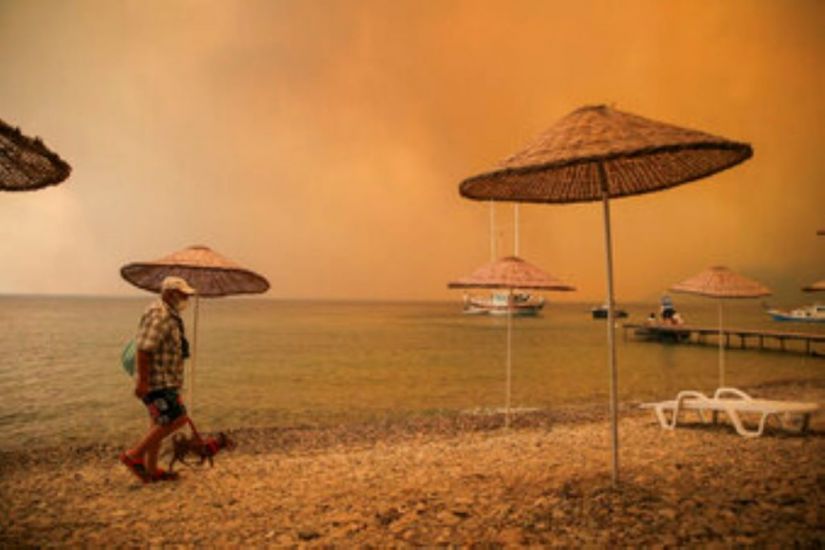 Firefighters Continue To Battle Wildfires Near Turkey’s Beaches