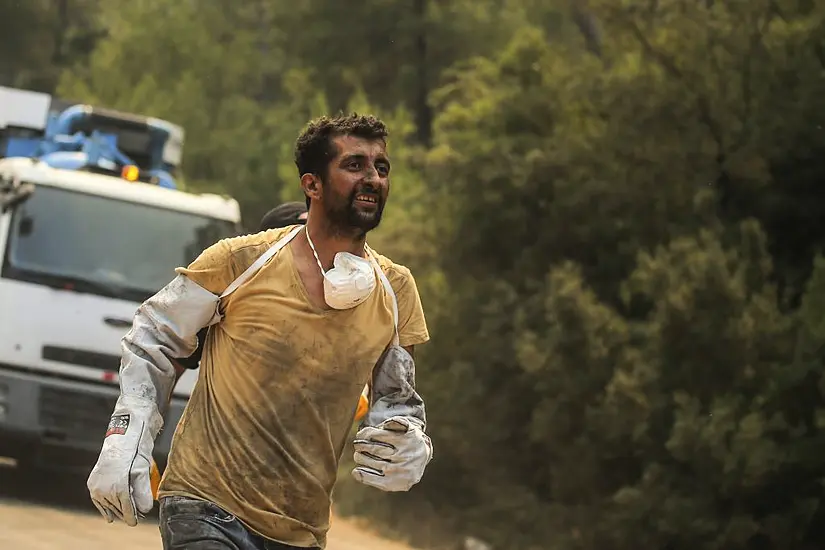 Hundreds Of Volunteers Help Crews Tackling Turkey Wildfires