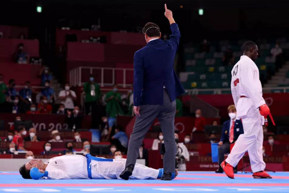 Karate fighter left unconscious gets Olympic gold as opponent