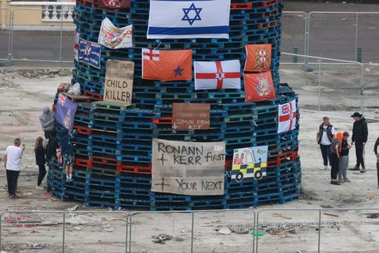 Name Of Murdered Police Officer Displayed On Republican Bonfire