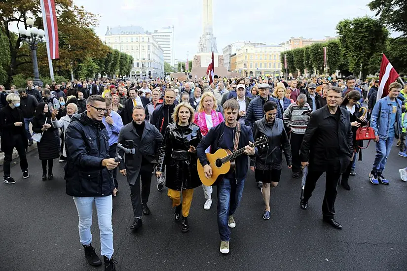 Thousands Attend Latvian Protest Against Mandatory Vaccinations