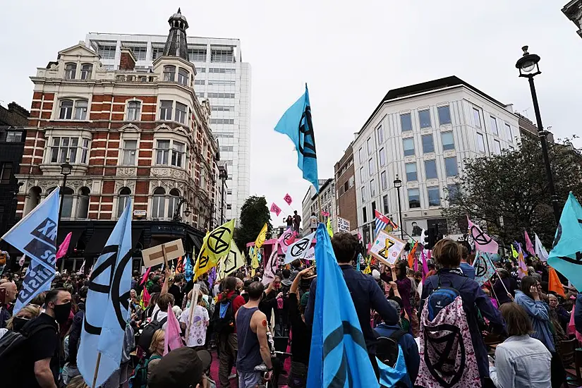 Extinction Rebellion Block Roads In Central London In Climate Crisis Protests