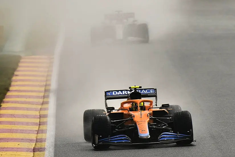 Lando Norris Suffers Major Crash In Wet Conditions In Belgium