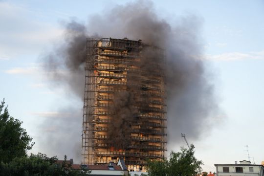 High-Rise Apartment Block In Milan Destroyed By Fire