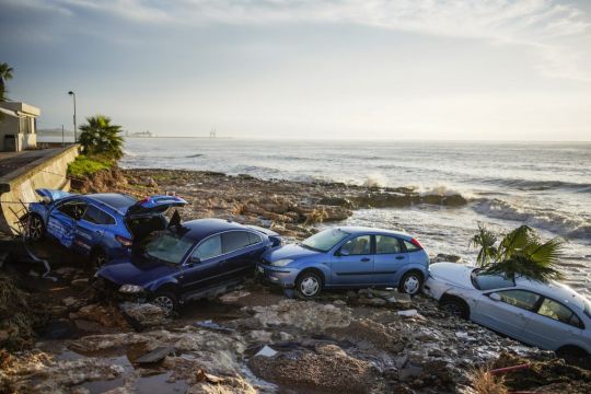 Flooding Sweeps Cars Into Sea In North-East Spain