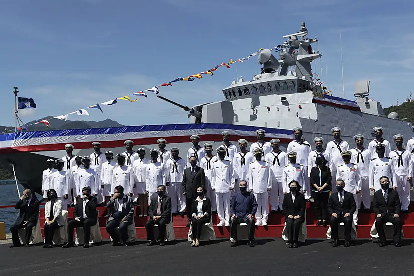 Taiwan’s President Sees Navy Ship Commissioned Amid Tensions With China