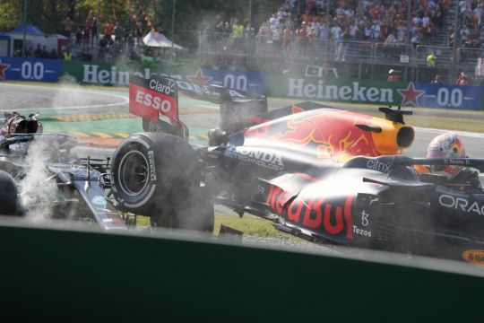 Lewis Hamilton And Max Verstappen Take Each Other Out Of Italian Grand Prix
