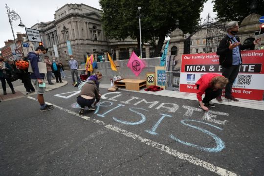 Climate Protesters Gather In Dublin As Dáil Returns