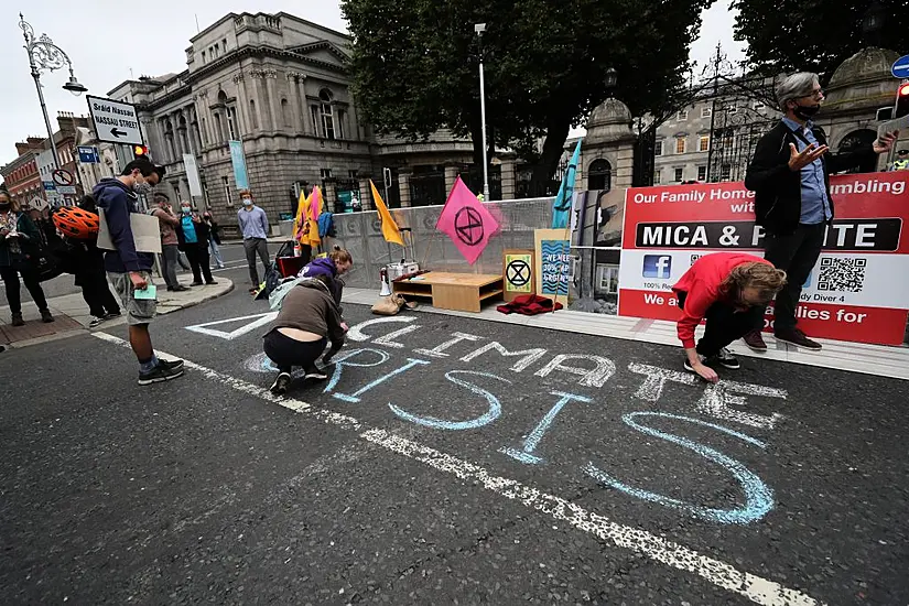 Climate Protesters Gather In Dublin As Dáil Returns