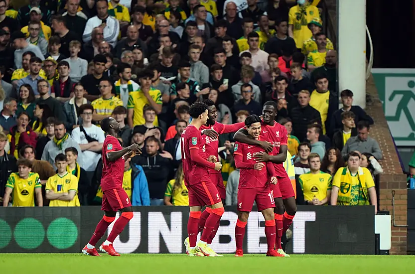 Takumi Minamino Scores Twice As Liverpool Clip Canaries’ Wings In Carabao Cup