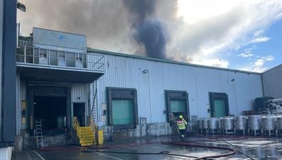 Emergency Services Respond To Major Fire At Glenisk Yoghurt Factory