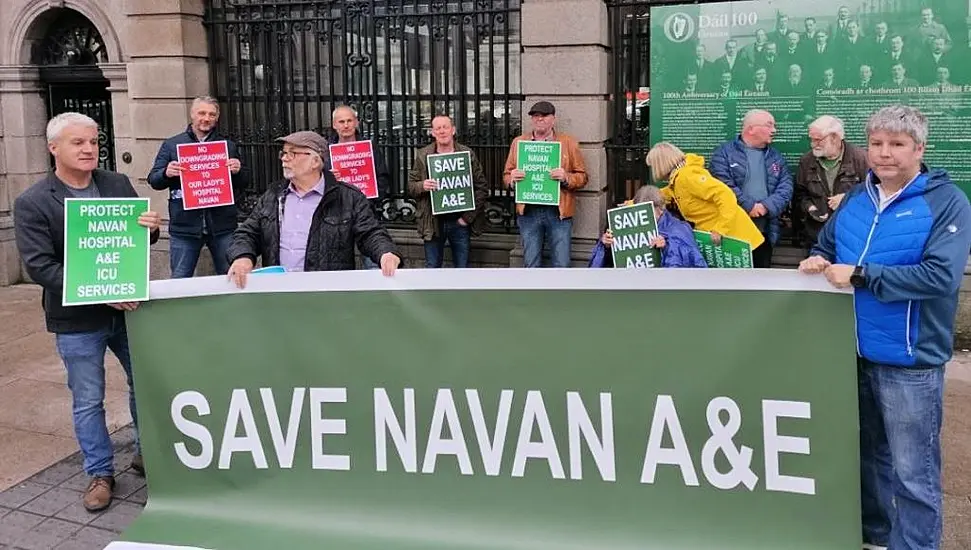 Protesters Outside The Dáil Call On Government To Keep Navan Ed Open