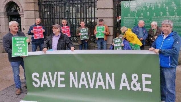 Protesters Outside The Dáil Call On Government To Keep Navan Ed Open