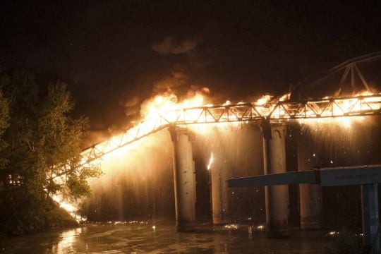 Fire Damages Historic Bridge In Rome