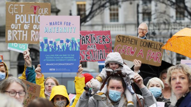 Women Demand End To Maternity Restrictions In Protest Outside Leinster House