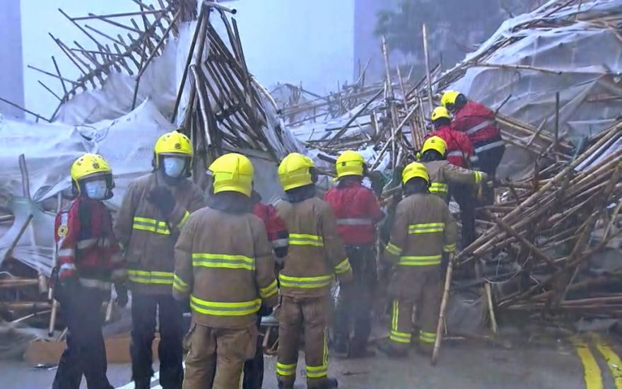 Worker Killed And Others Trapped After Scaffolding Collapses In Hong Kong