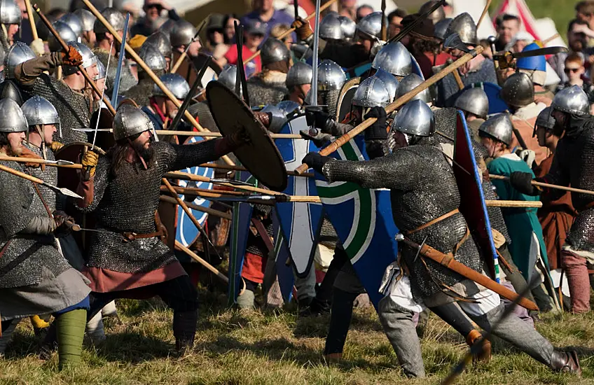 Swords Clash And Horses Charge For Re-Enactment Of Battle Of Hastings