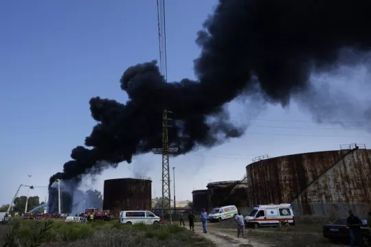 Firefighters Extinguish Blaze At Lebanese Oil Storage Facility