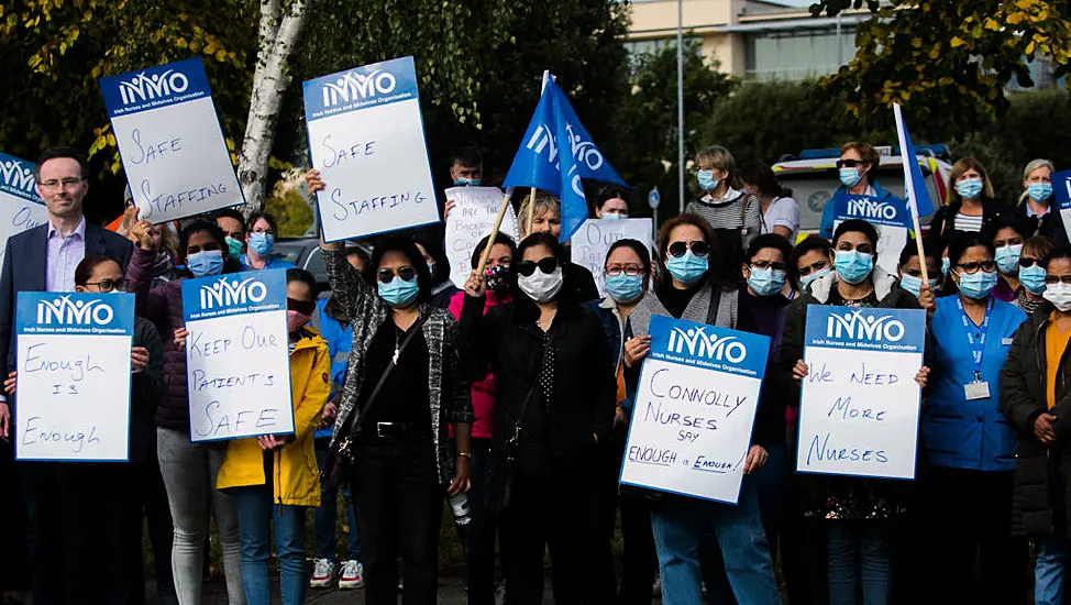 Frontline Workers At Connolly Hospital Protest Over Working Conditions