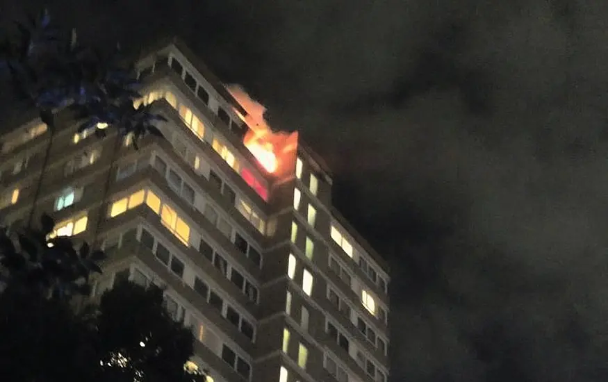 Fire Breaks Out At London Tower Block