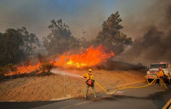 Wildfire Rages In Coastal Mountains Of California