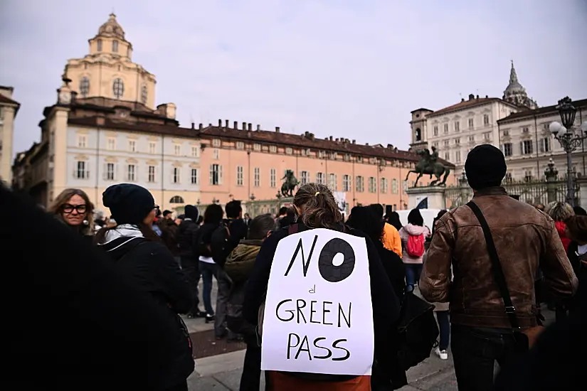 Protests Erupt As Italians Required To Show Covid Pass To Enter Workplace