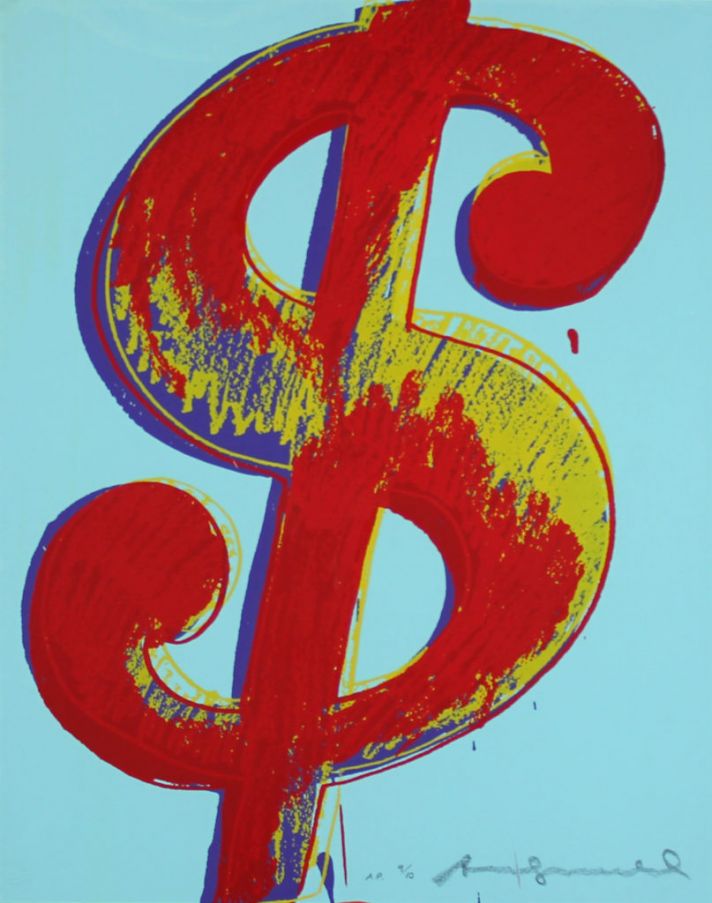 Andy Warhol, Dollar Sign, 1982. Screenprint On Lenox Museum Board, Artist's Proof, Signed And Numbered In Pencil. 50.2 X 39.7Cm, Valued At €94,000.