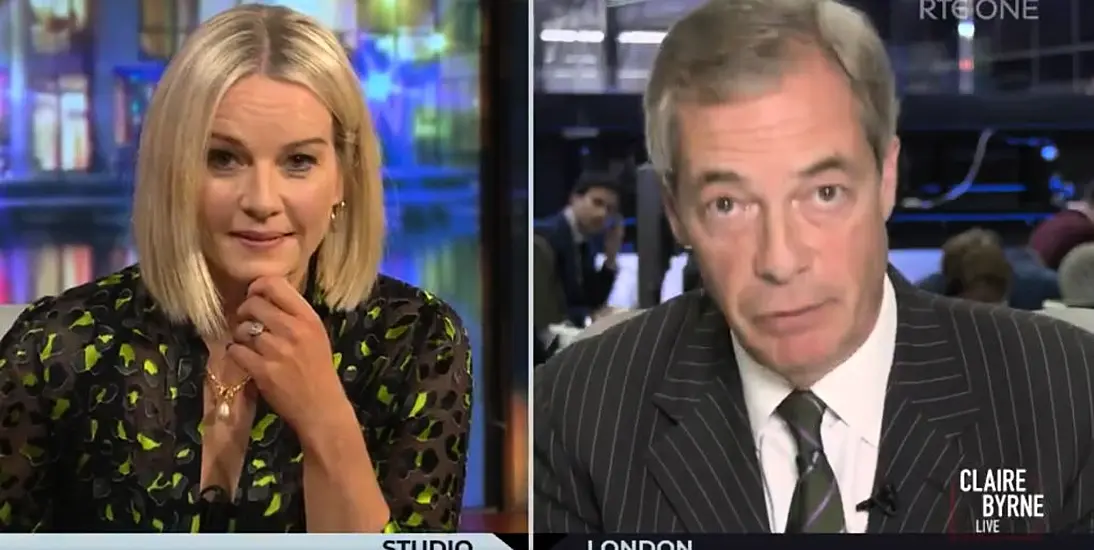 'You Haven't Got A Clue,' Claire Byrne Tells Nigel Farage In Debate On Ireland And Eu