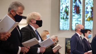 Coveney And Johnson Attend Church Service To Mark Partition