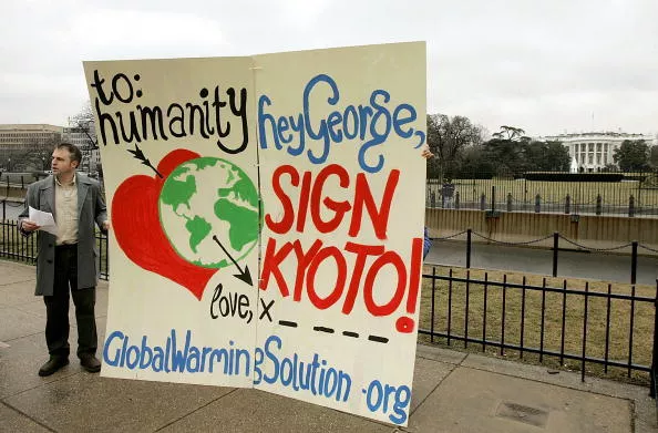 Protestors Present Kyoto Protocol Valentine To Bush