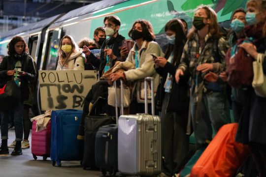 Activists Descend On Glasgow On Climate Train Ahead Of Summit