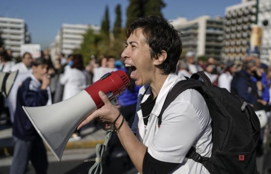 Greek Health Workers Protest Over Mandatory Covid Vaccinations