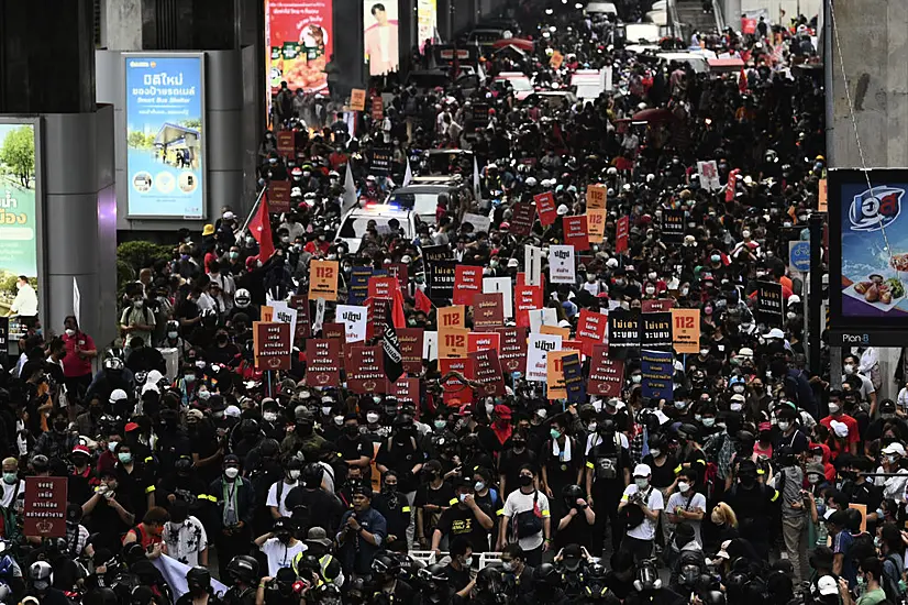 Three Hurt As Protesters March For Reform Of Thai Monarchy